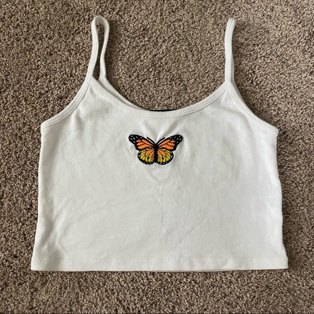 Embroidered Butterfly Top